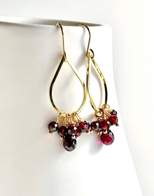 Red Garnet Teardrop Earrings