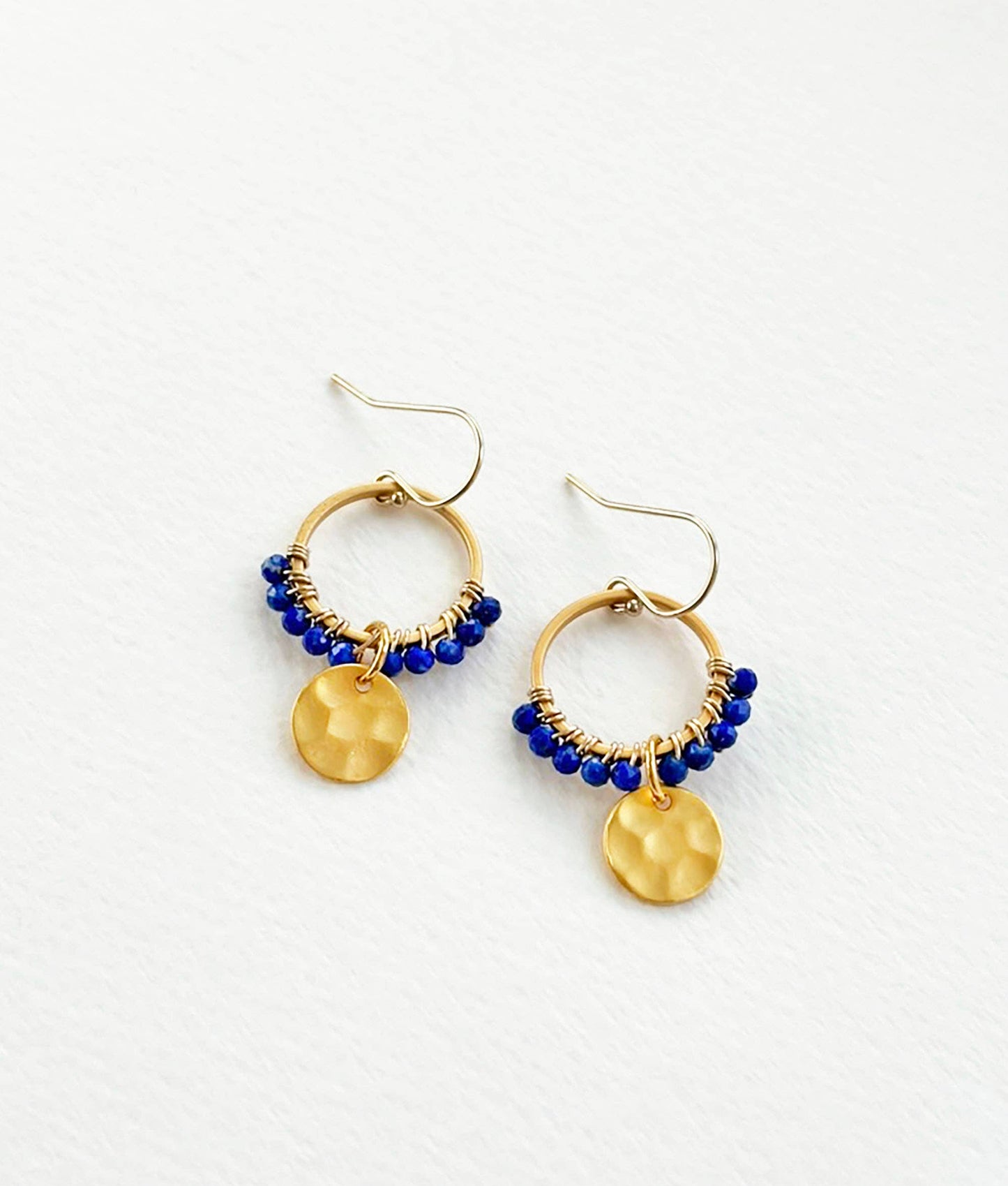 Lapis Lazuli Boho Earrings | Blue and Gold Earrings
