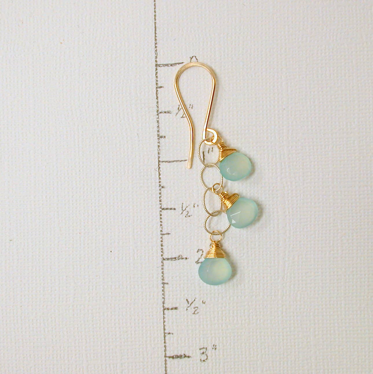 Chalcedony Trio Cascade Earrings