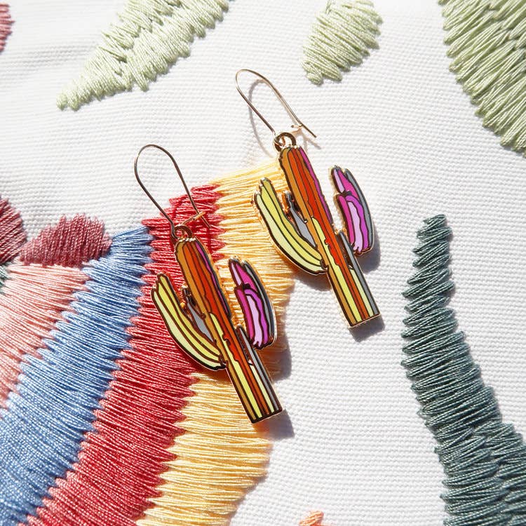 Technicolor Saguaro Earrings