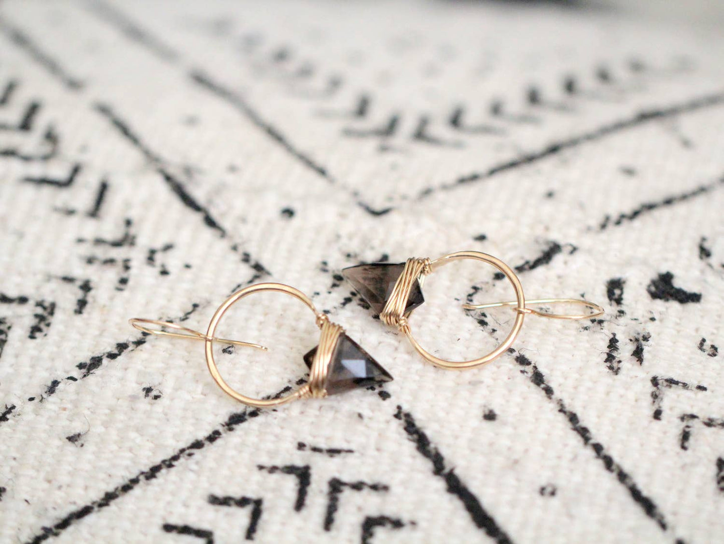 Albatross Earrings in Smoky Quartz by Saressa