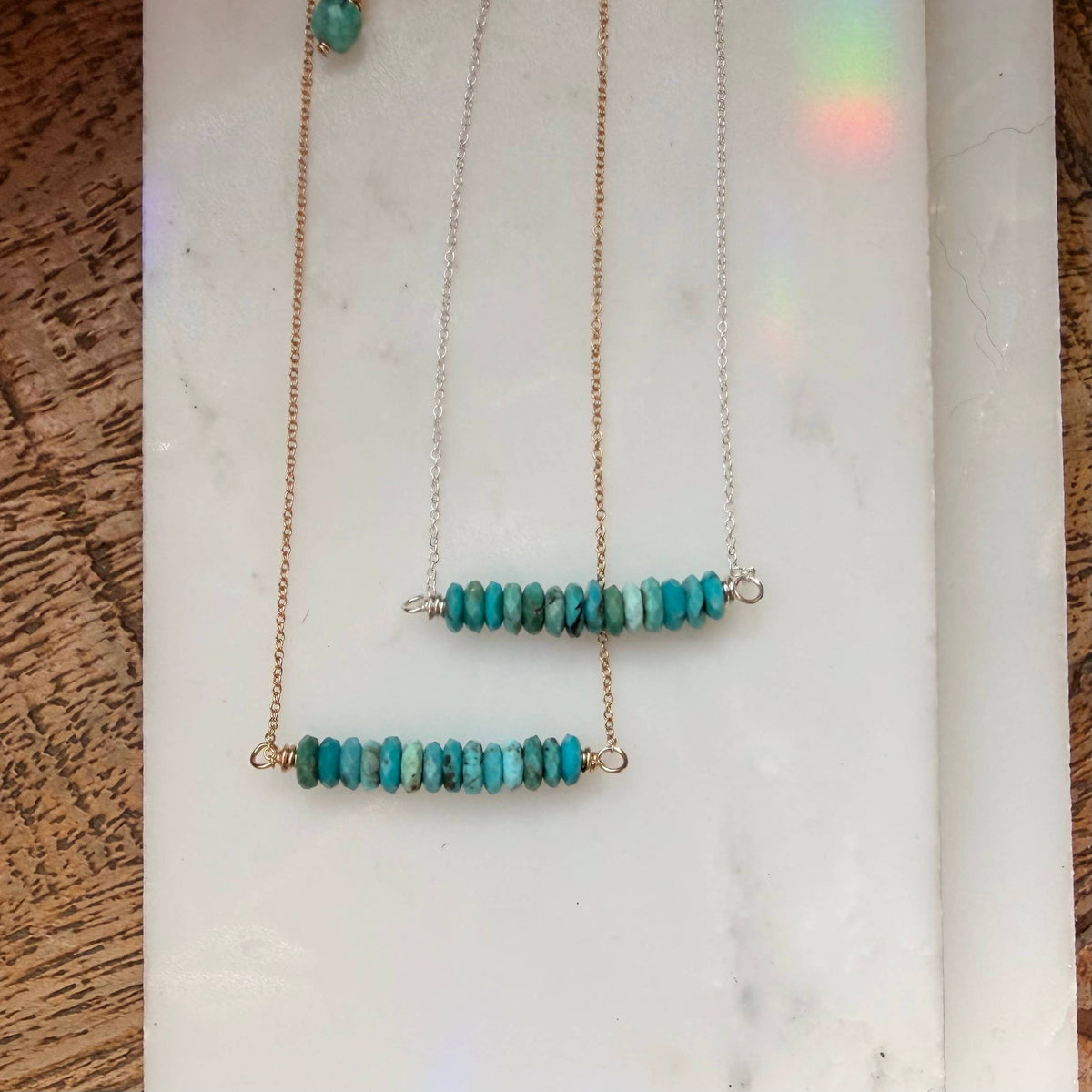 Turquoise Bar Necklace: Minimalist and Modern
