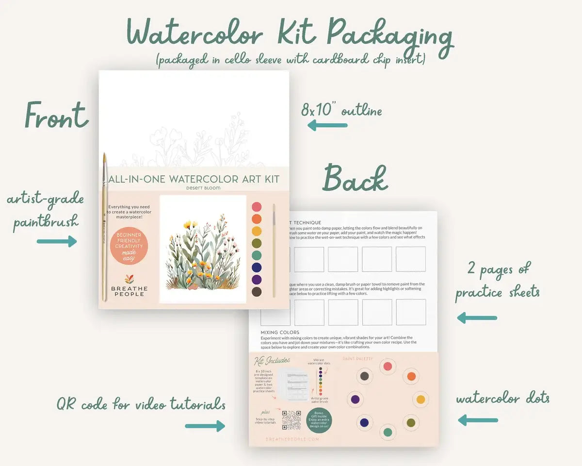 All-In-One Beginner Watercolor Paint Set - Various Designs