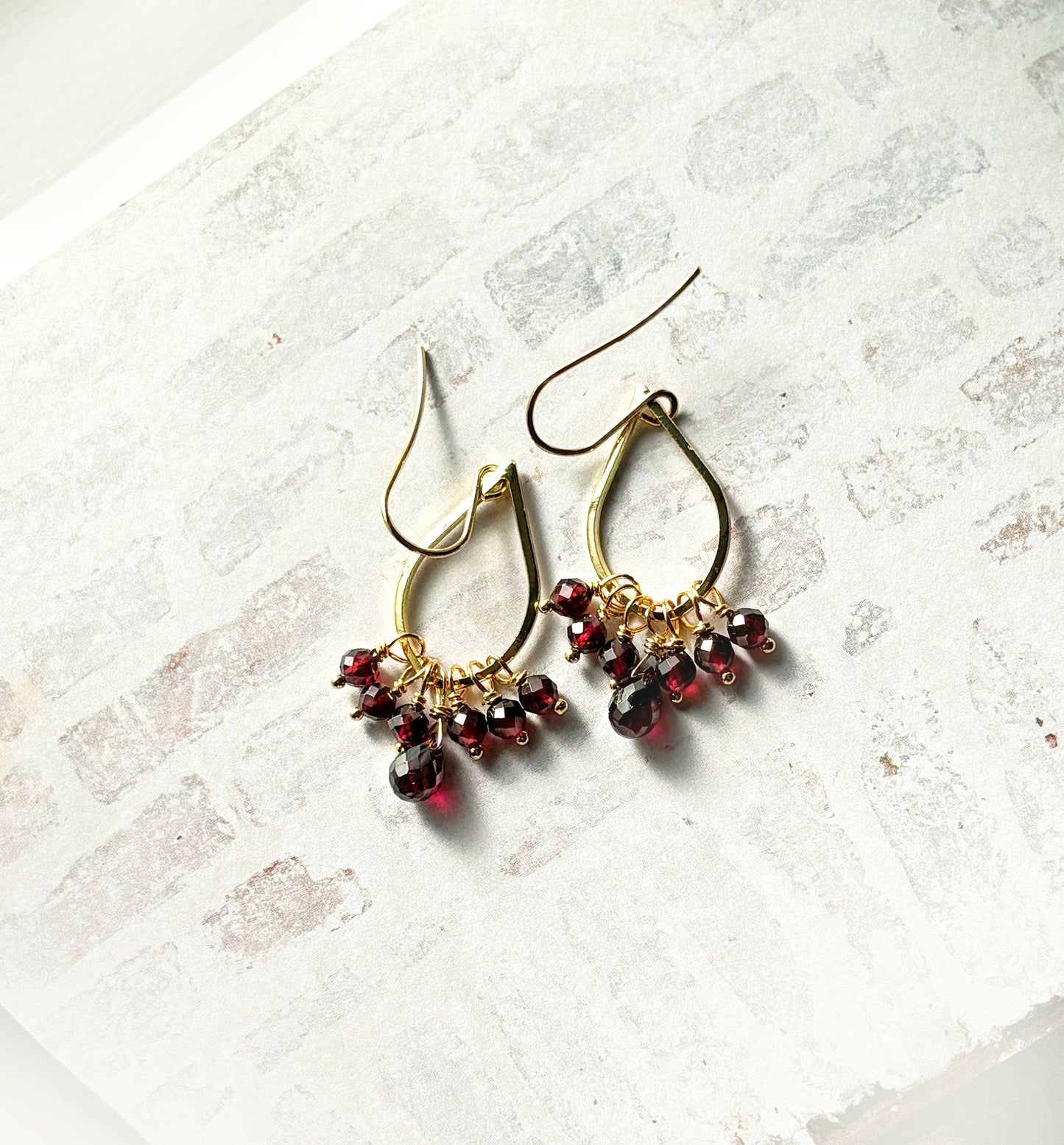 Red Garnet Teardrop Earrings