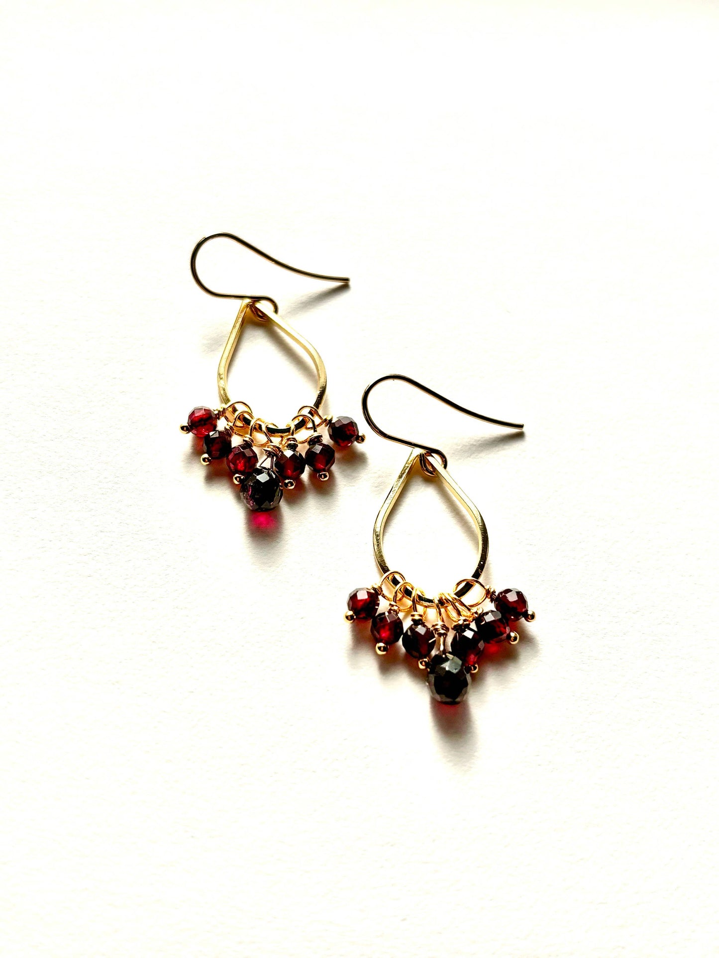 Red Garnet Teardrop Earrings