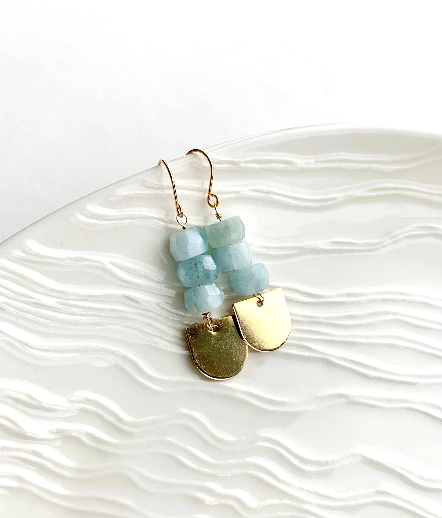 Aquamarine & Gold Earrings