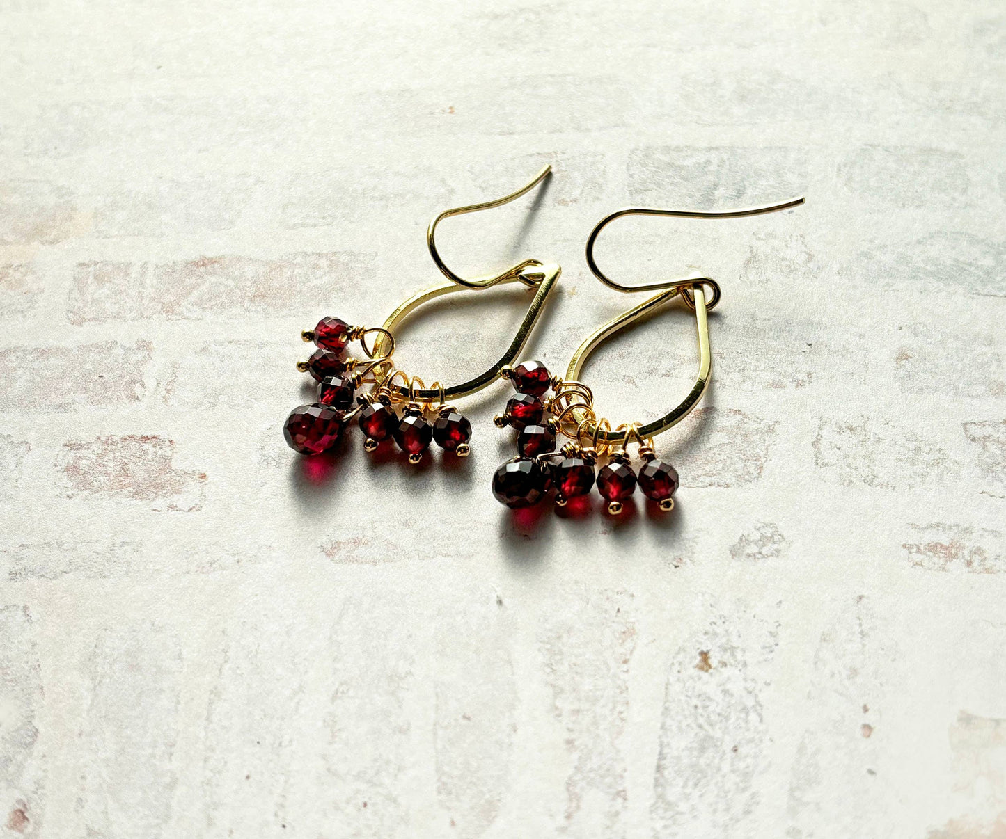 Red Garnet Teardrop Earrings