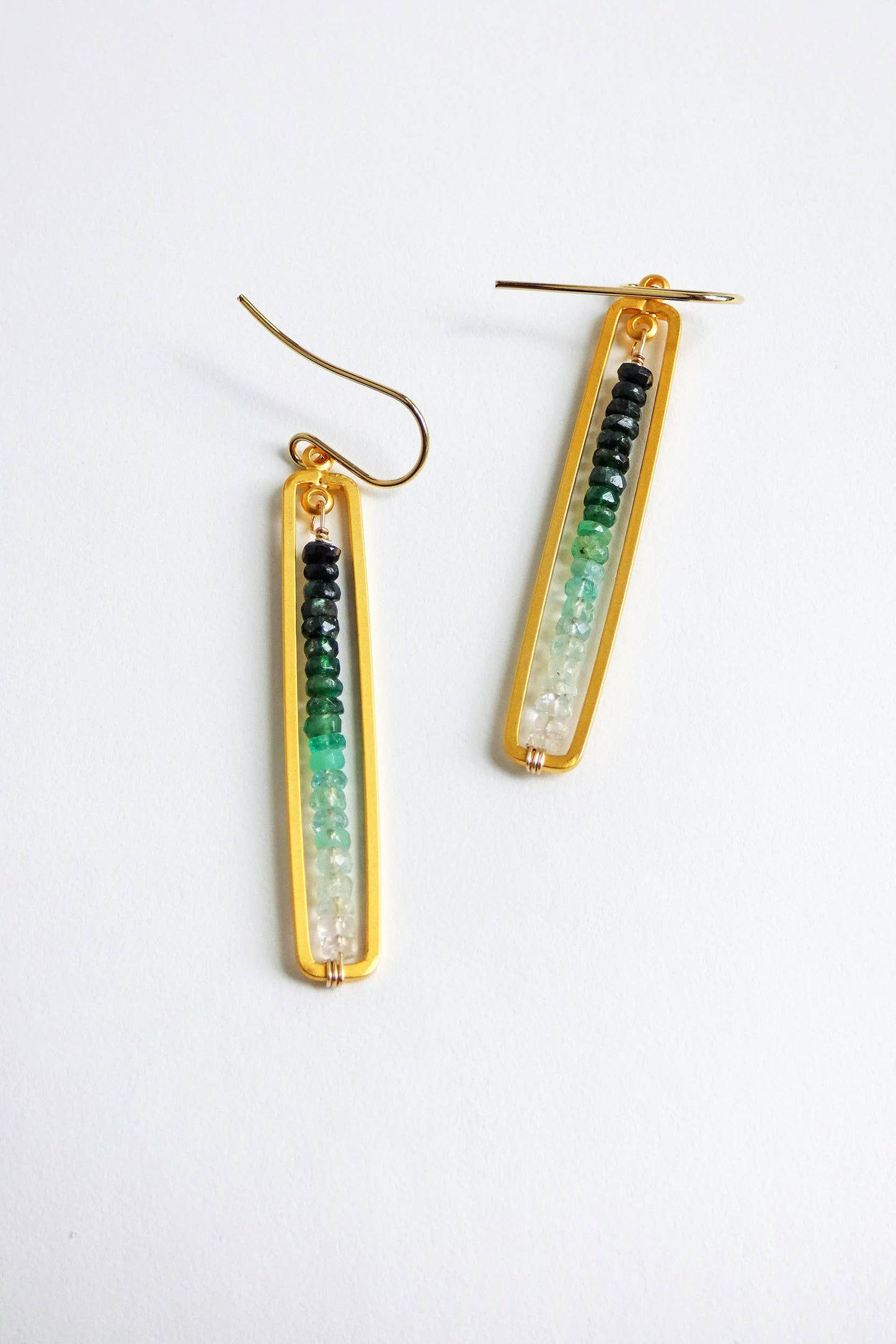 Emerald Bar Earrings