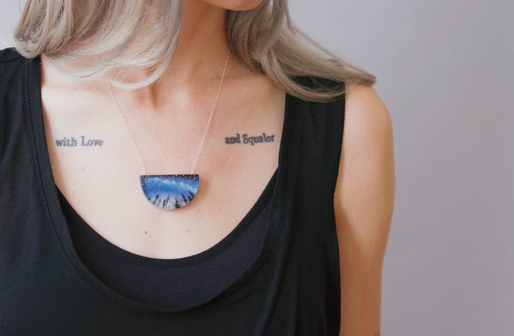 Milky Way Hand Painted Necklace