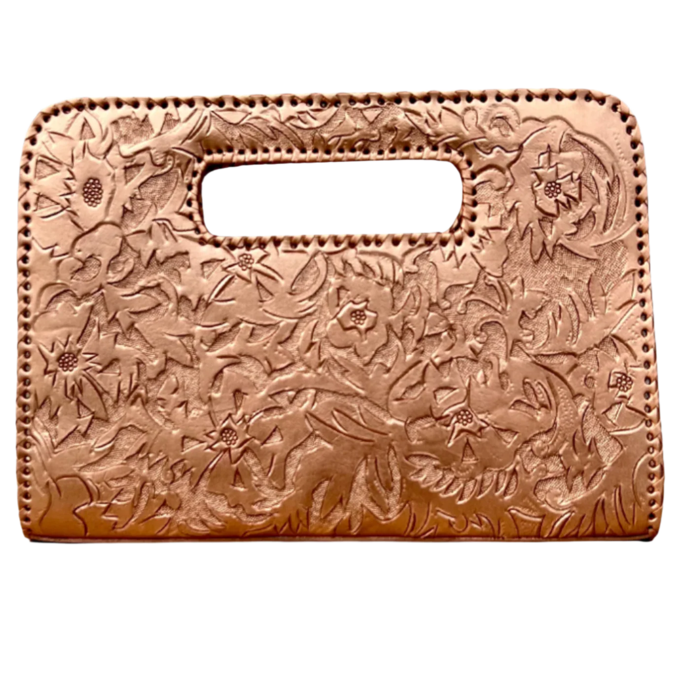 The Claire: Hand-tooled leather statement clutch