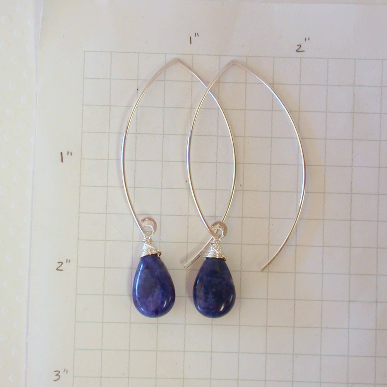 Sodalite Curving Earrings
