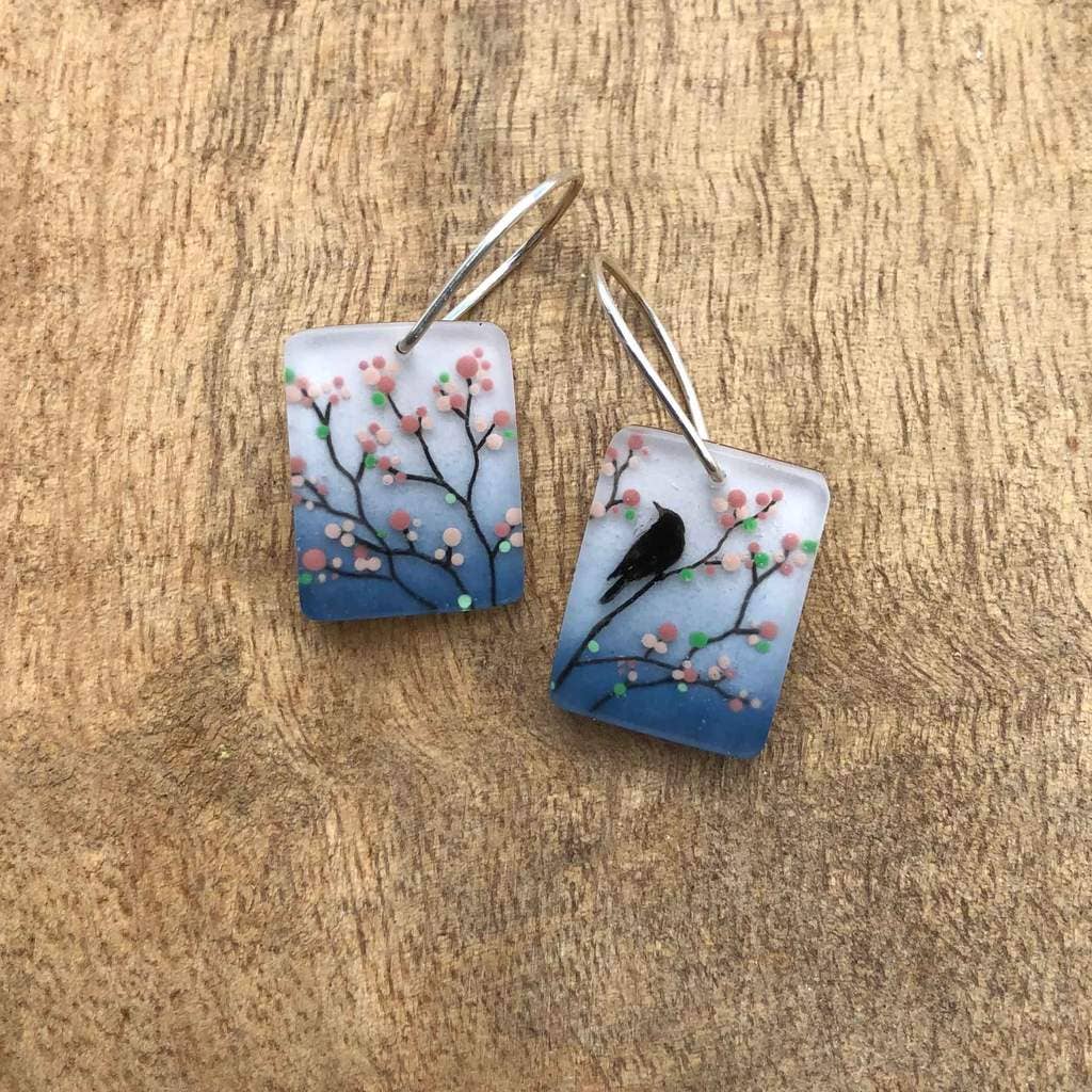 Spring Blooms Hand Painted Earrings