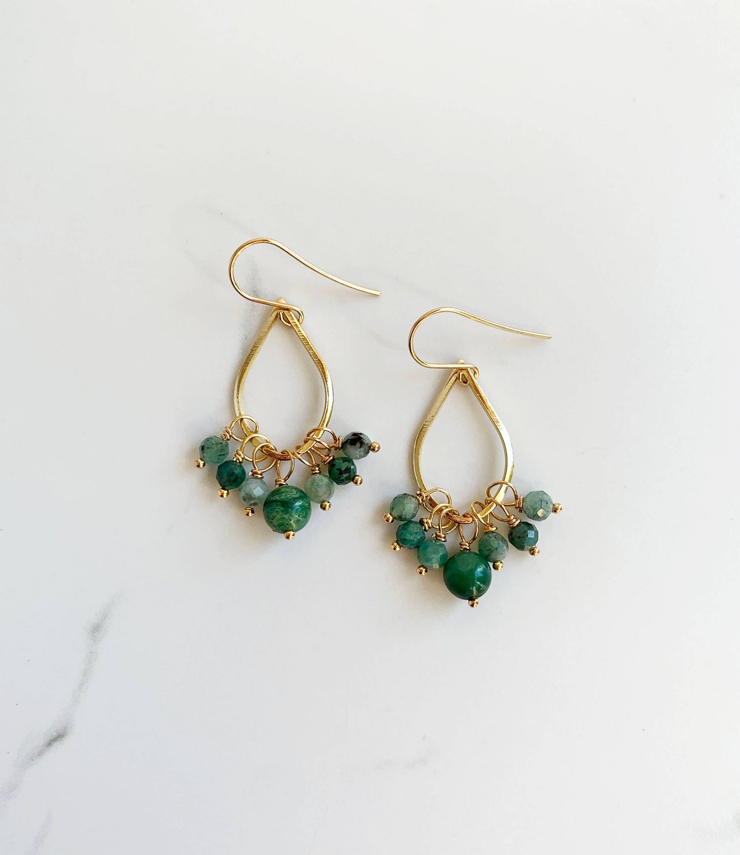 Jade + Emerald Teardrop Earrings