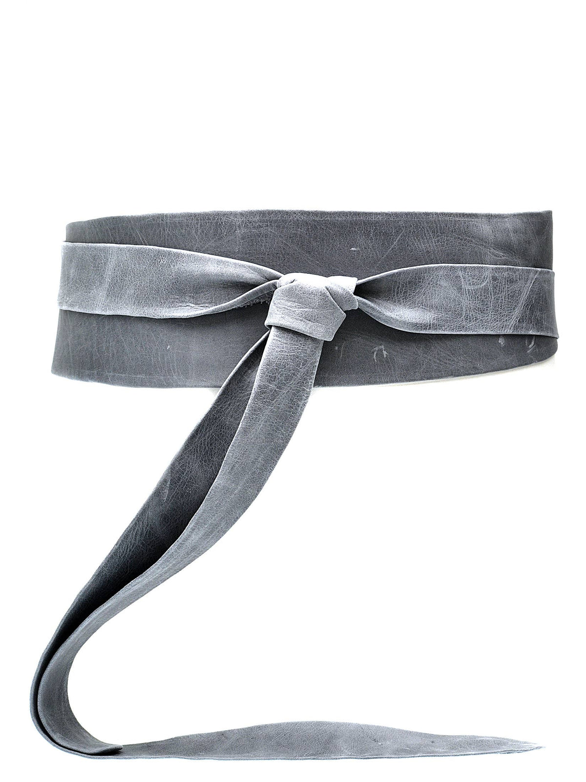 Leather Wrap Belt | Grey
