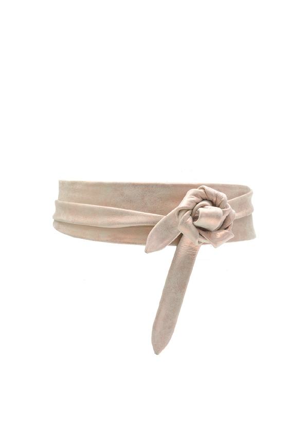 Leather Wrap Belt | Rose Shimmer