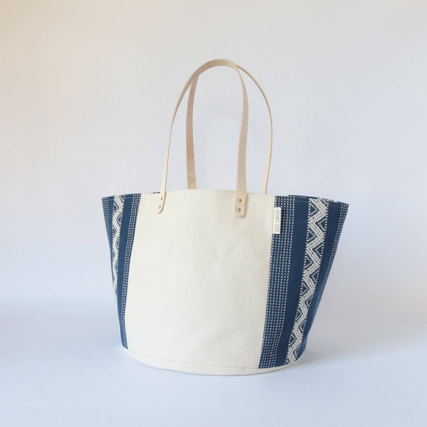 Canvas + Leather Oversized Bucket Tote