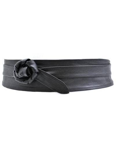 Leather Wrap Belt - Black