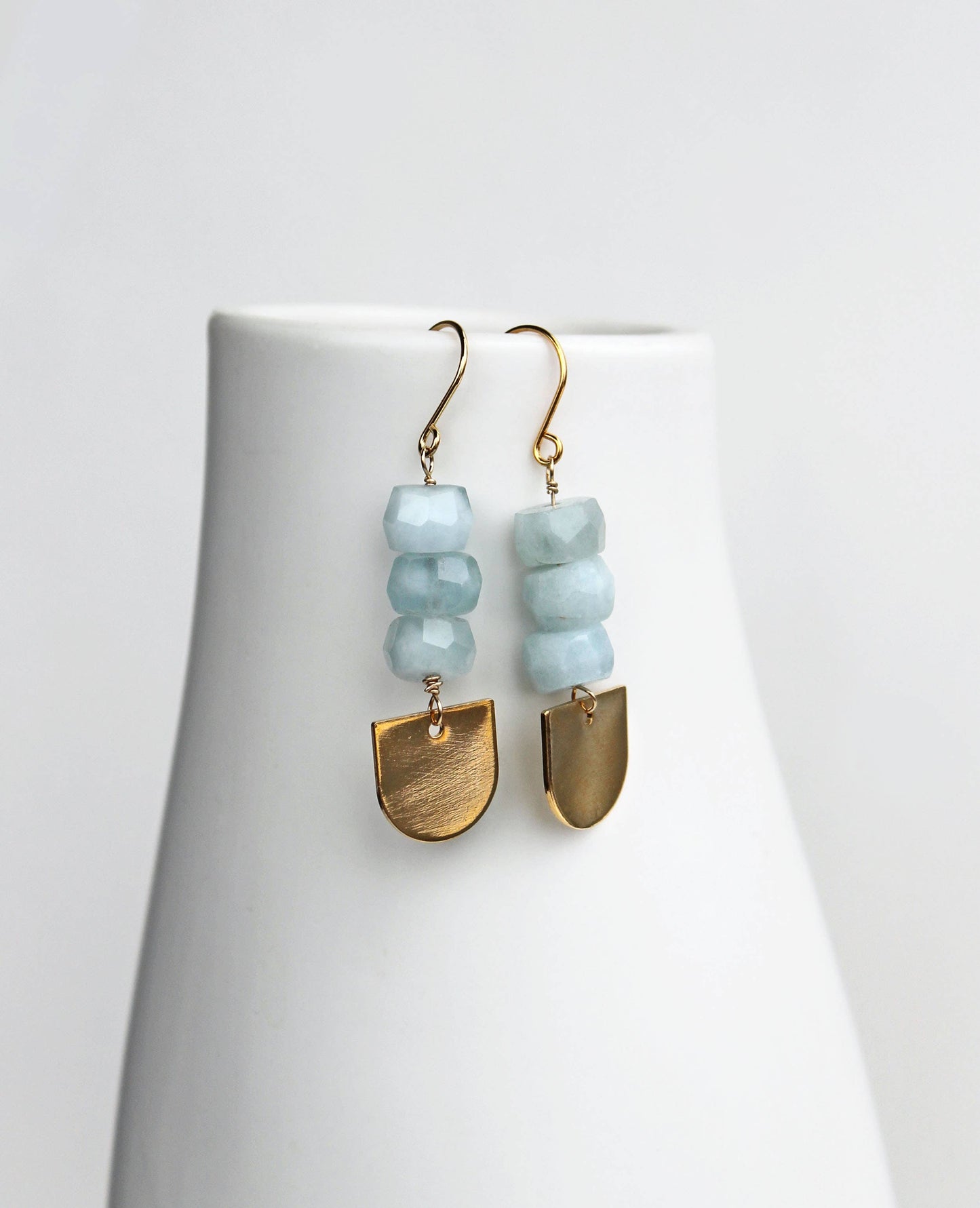 Aquamarine & Gold Earrings