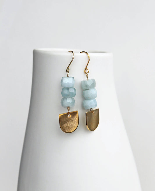 Aquamarine & Gold Earrings