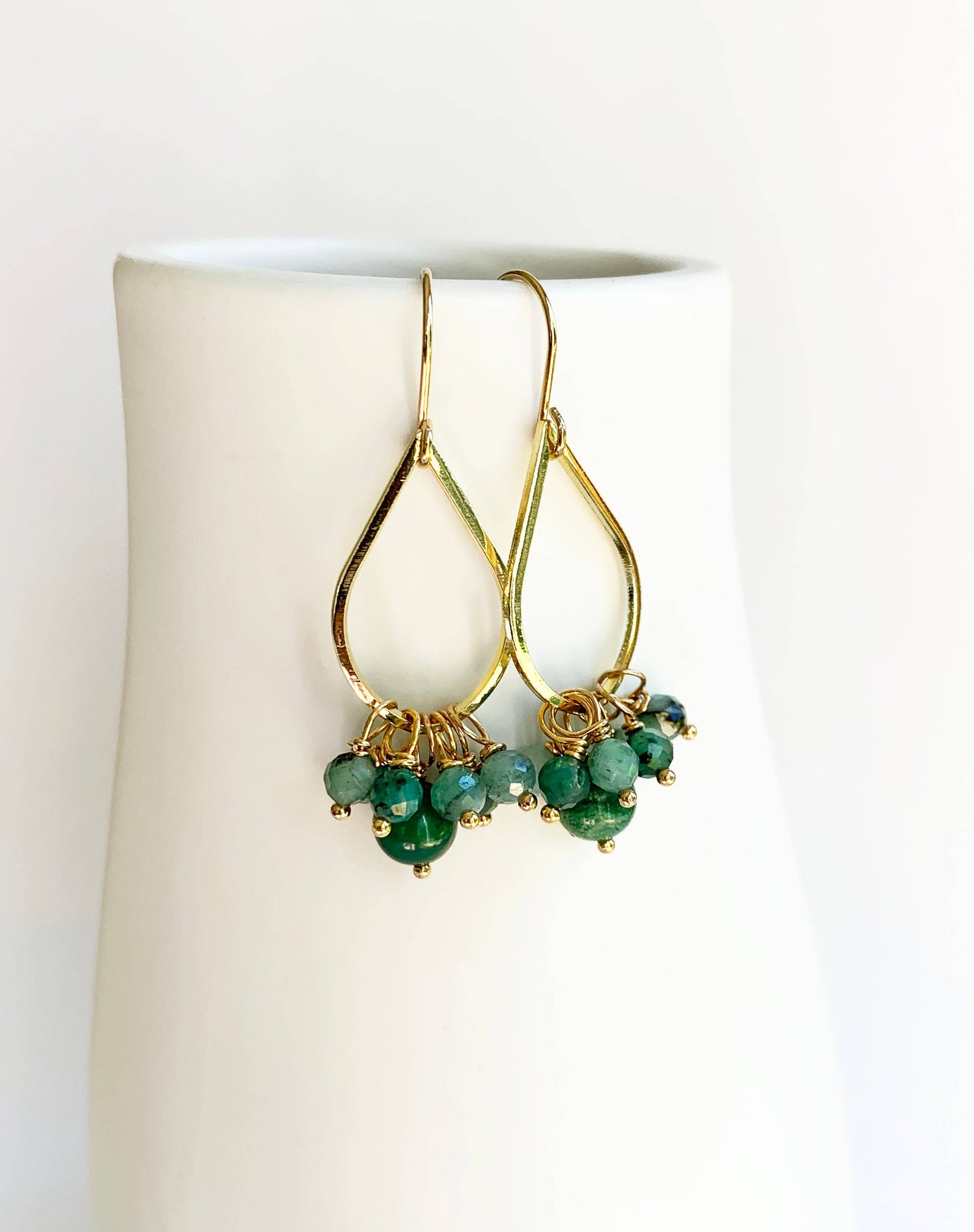 Jade + Emerald Teardrop Earrings