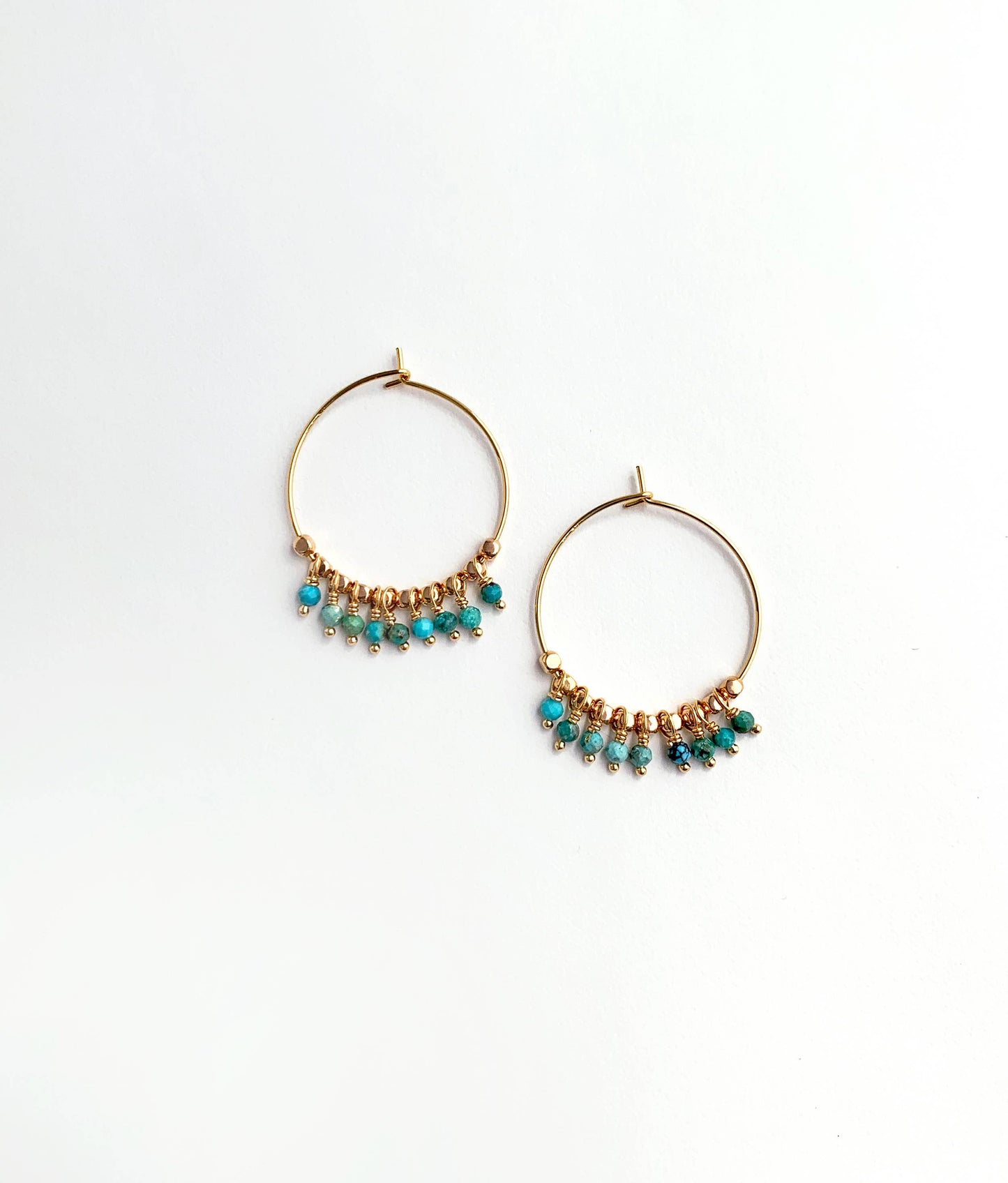 Turquoise Bohemian Hoops