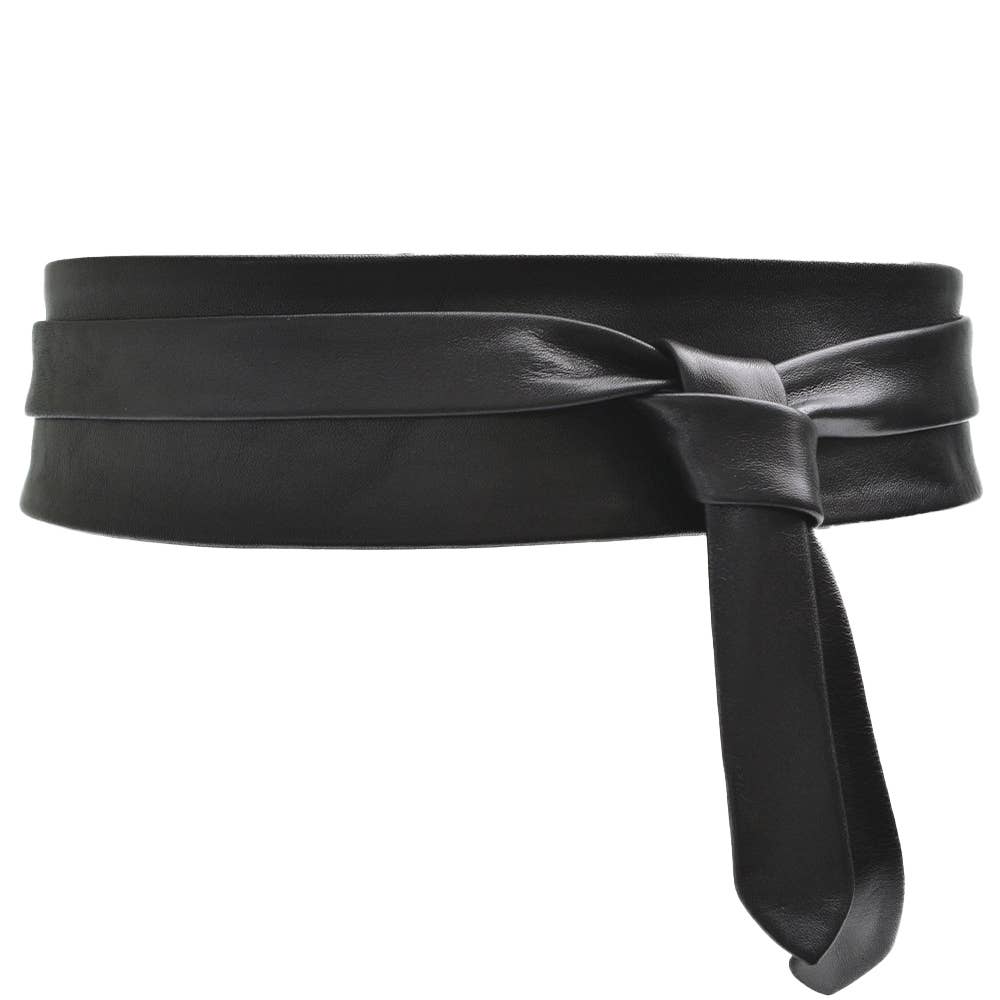 Leather Wrap Belt - Black