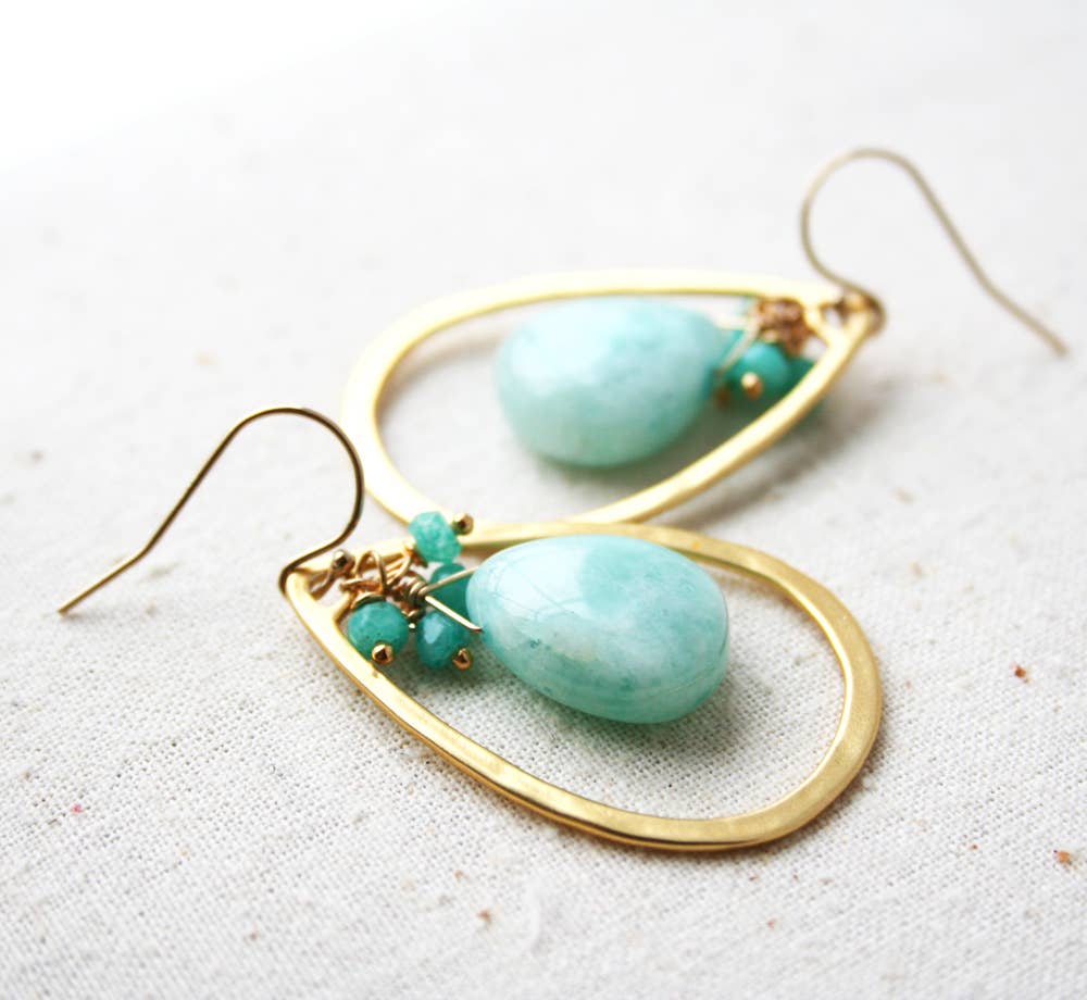 Amazonite Teardrop Earrings