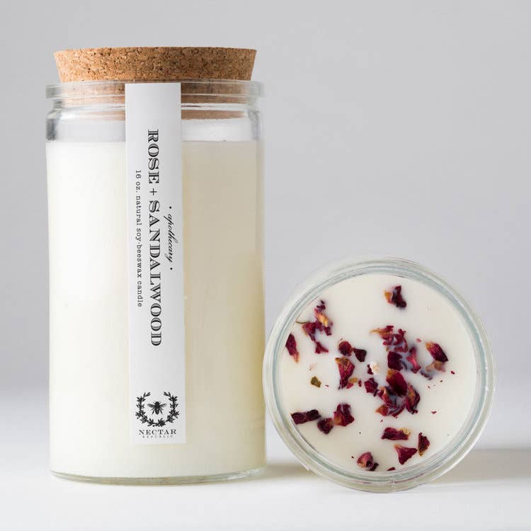 Rose Sandalwood Apothecary Candle