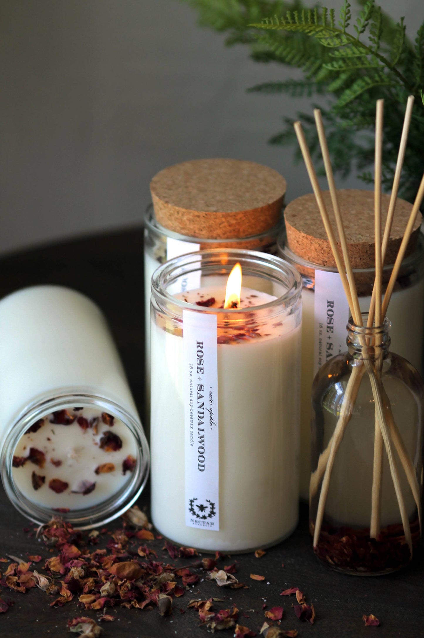 Rose Sandalwood Apothecary Candle