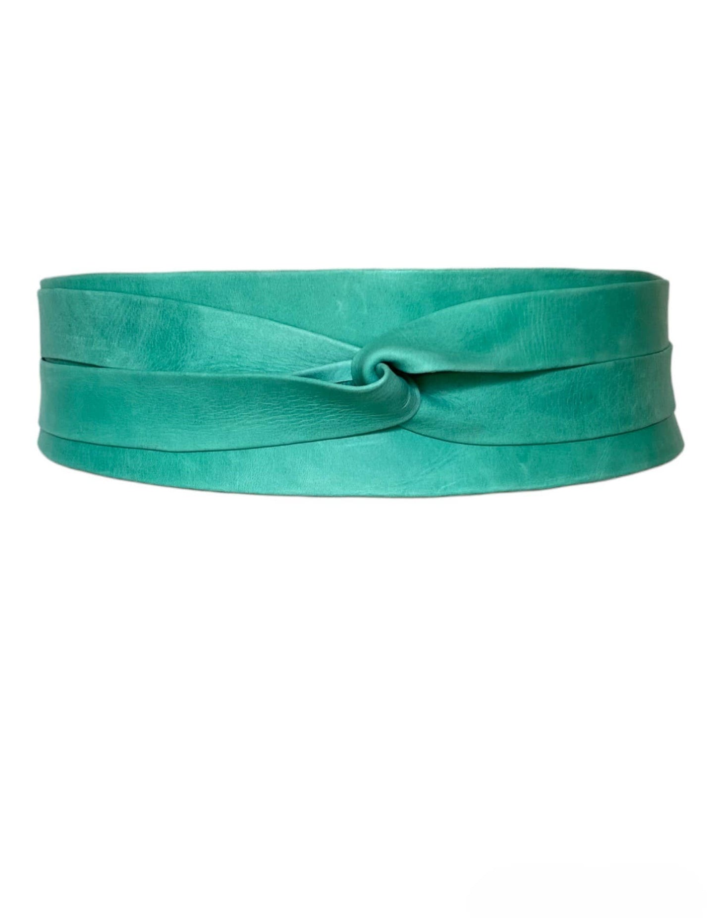 Leather Wrap Belt - Aqua