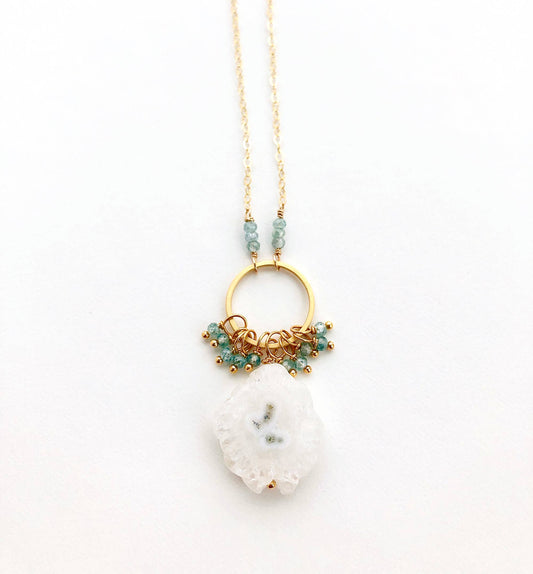 Solar Quartz Pendant Necklace