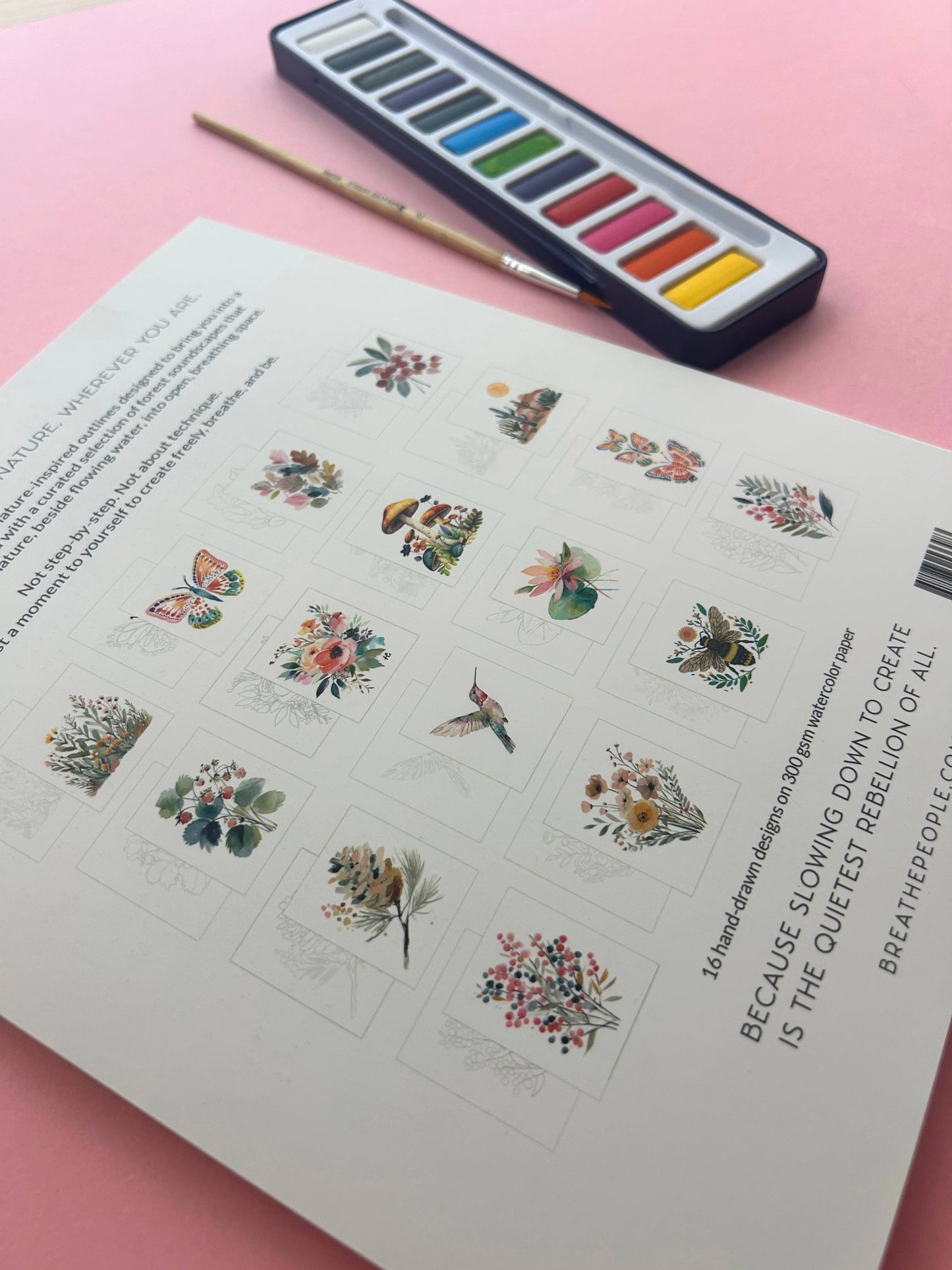 Watercolor Meditative Art Book, Guided Creative Ritual