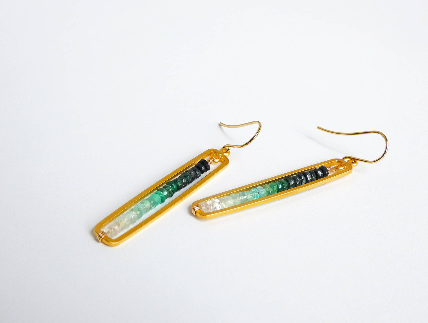 Emerald Bar Earrings