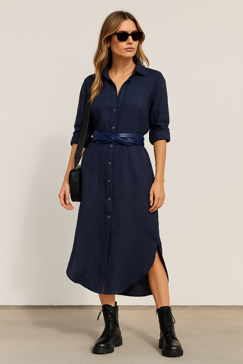 Leather Wrap Belt – Marine Blue