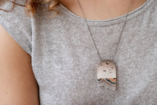 Sunset Flock Crystal Necklace | Hand Painted