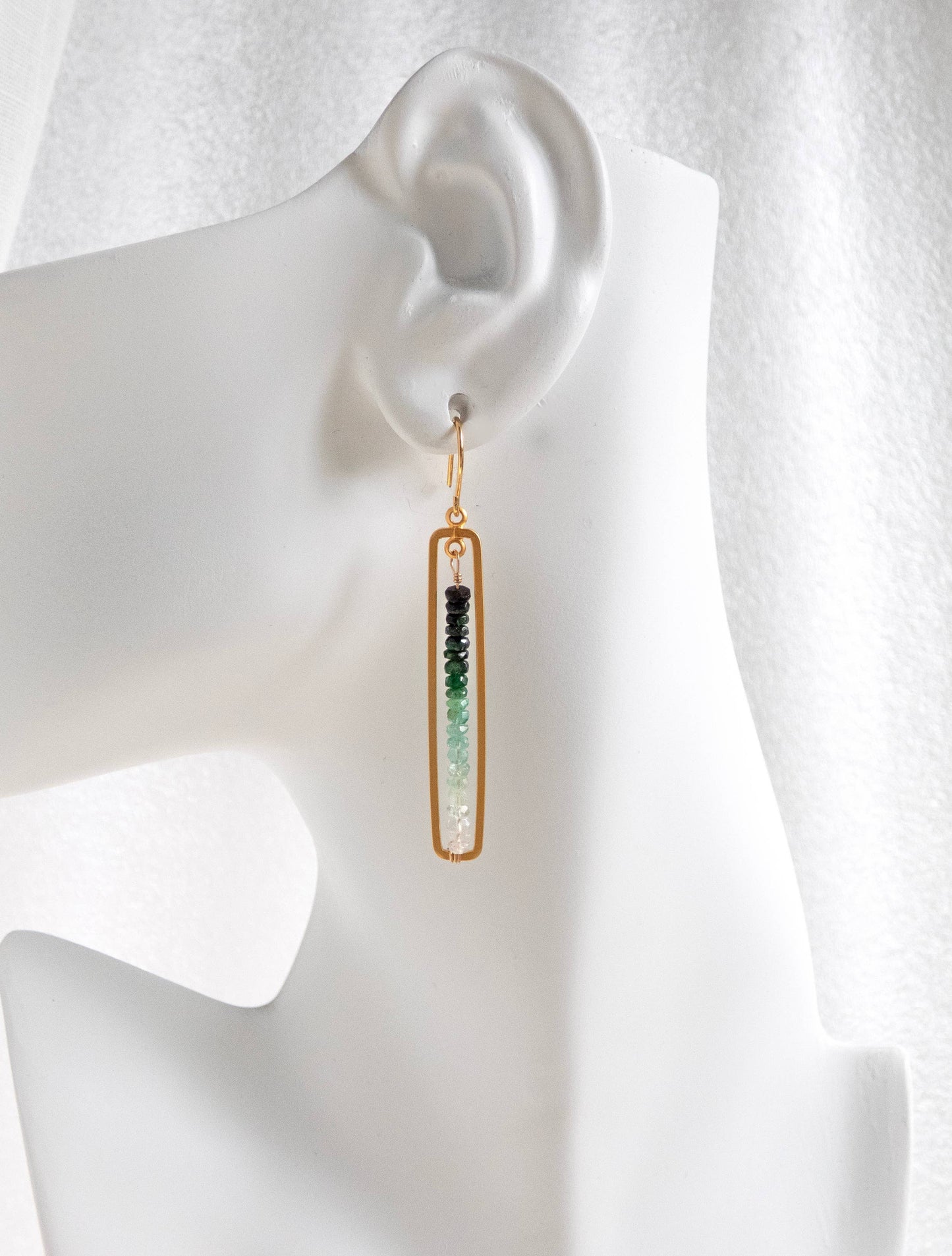 Emerald Bar Earrings