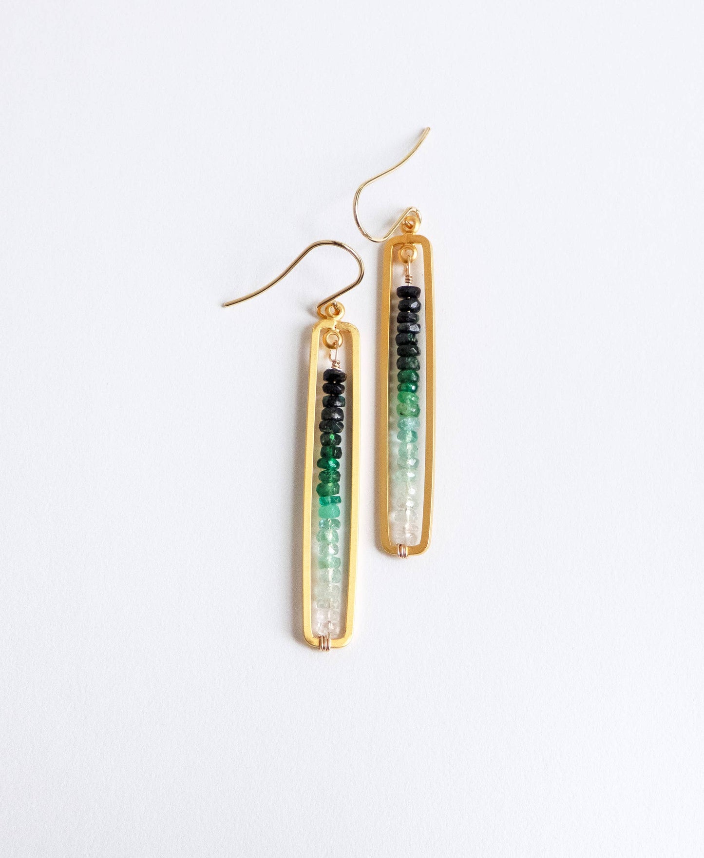 Emerald Bar Earrings