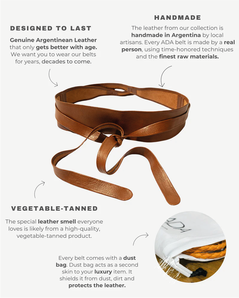 Leather Wrap Belt - Whiskey