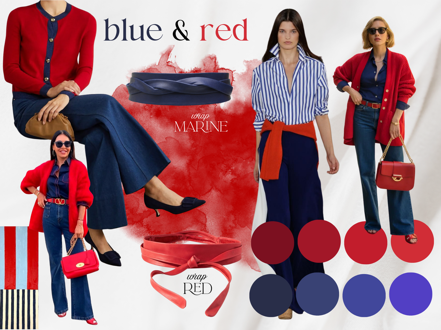 Leather Wrap Belt - Red