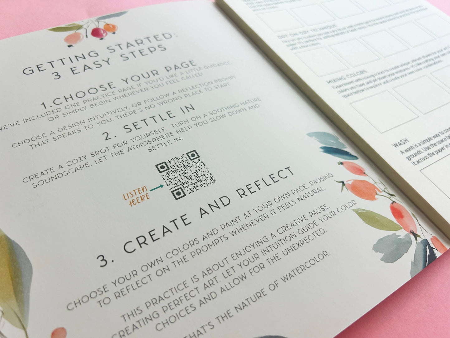 Watercolor Meditative Art Book, Guided Creative Ritual