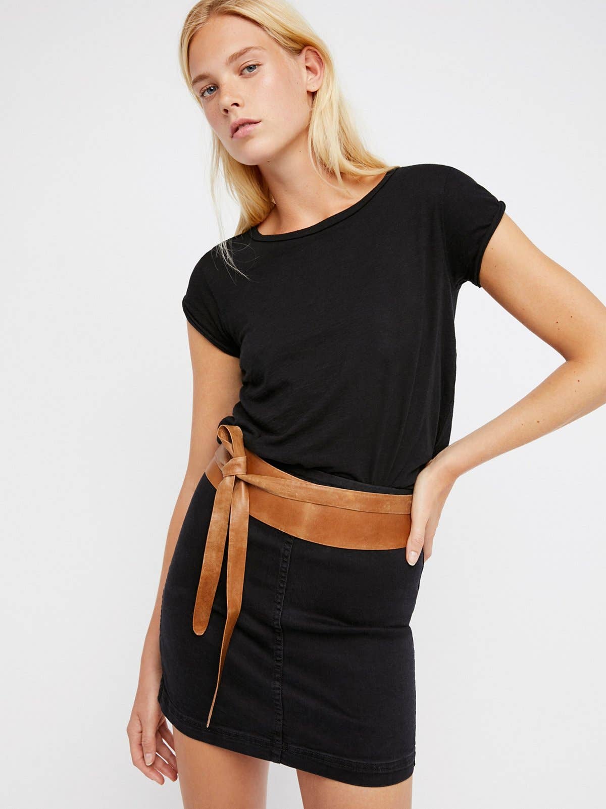 Leather Wrap Belt – Tan