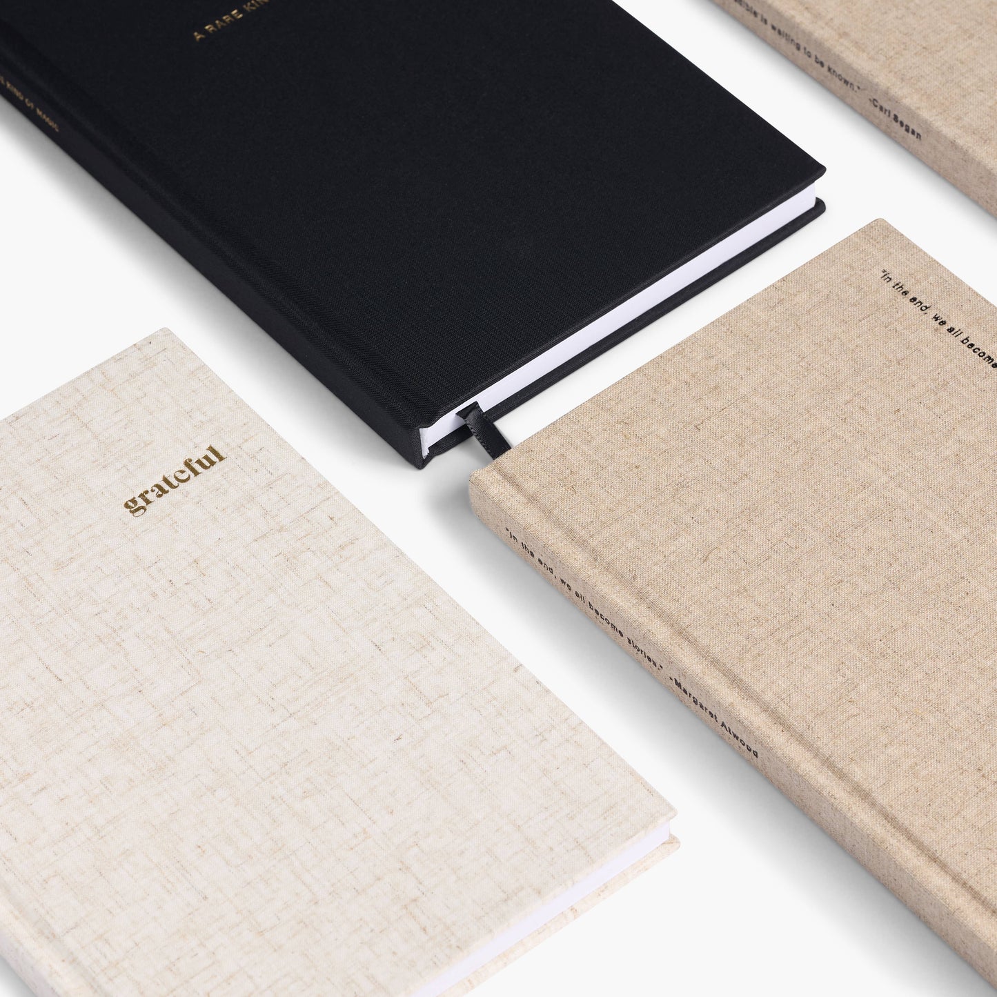 Everything You Can Imagine Is Real Taupe Linen Notebook
