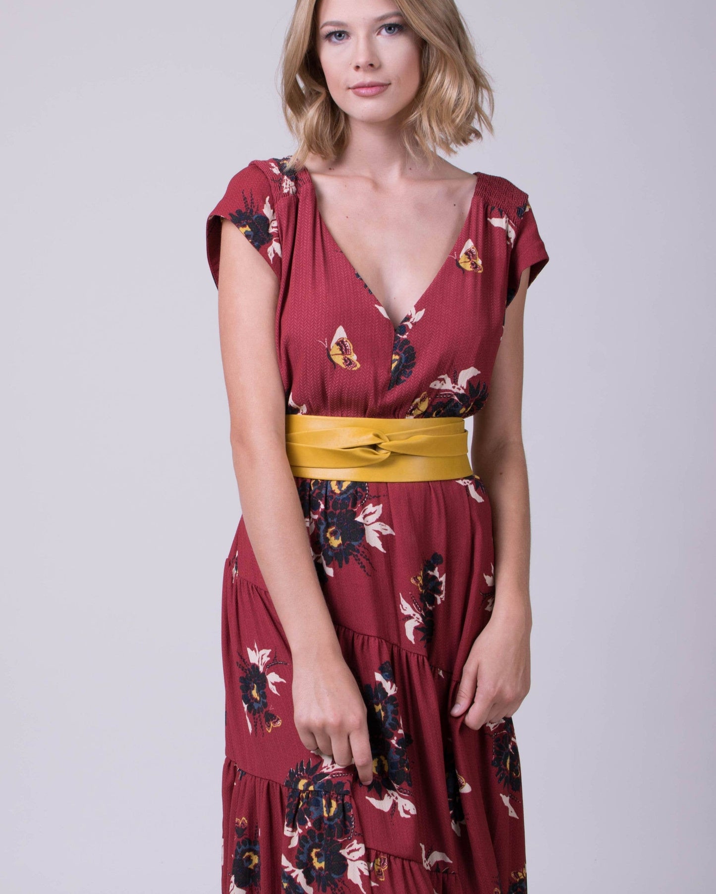 Leather Wrap Belt – Mustard Yellow