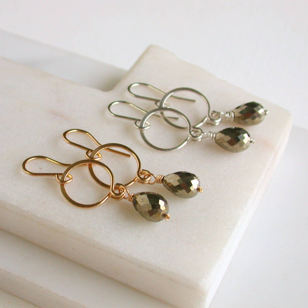 Petite Gemstone Drop. Choose metal and stone.