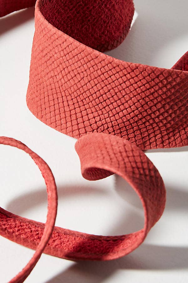 Leather Wrap Belt |  Red Python