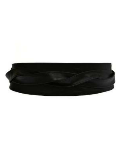 Leather Wrap Belt - Black
