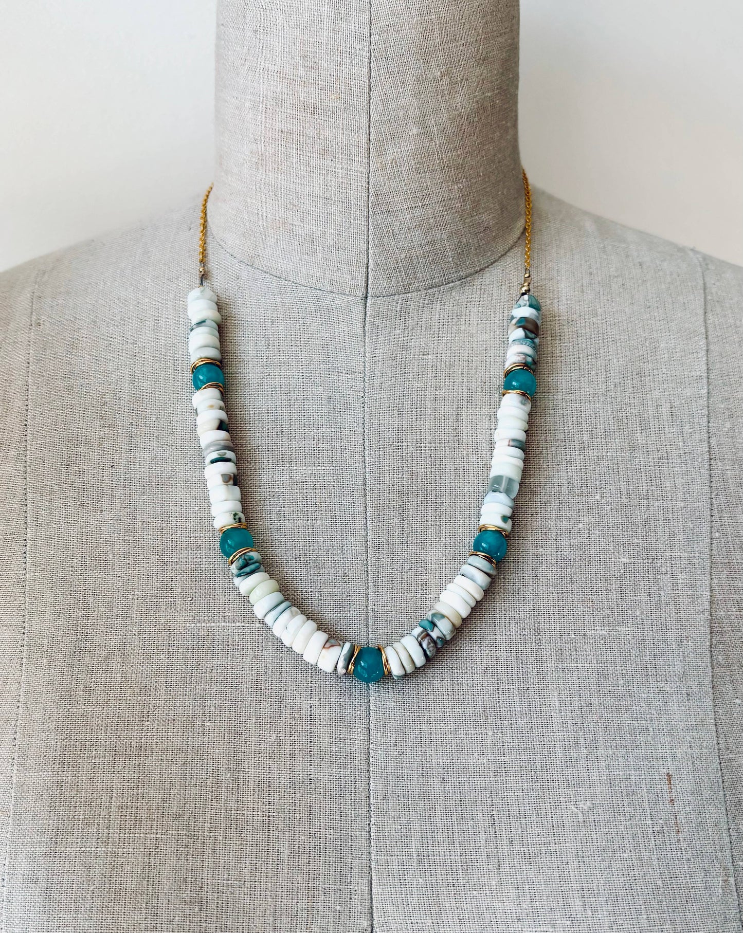 Opal and Amazonite Statement Necklace