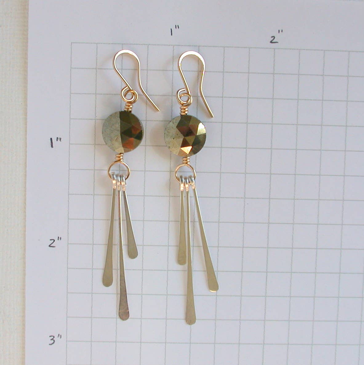 Mixed Metal Pyrite Coin Earrings