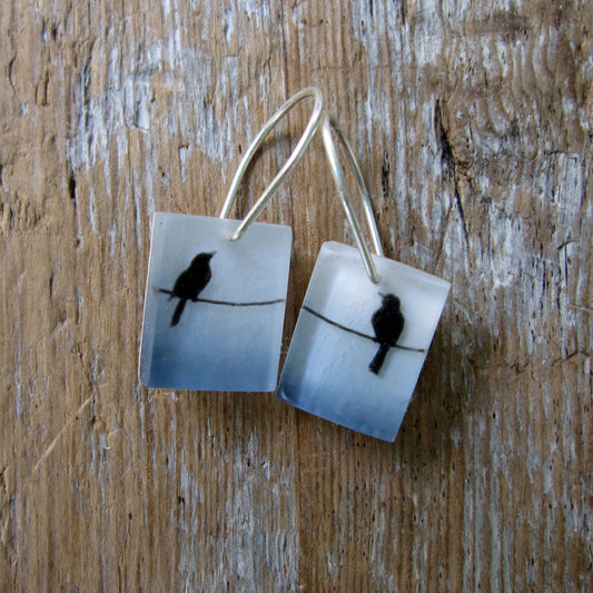Birds Hand Painted Earrings