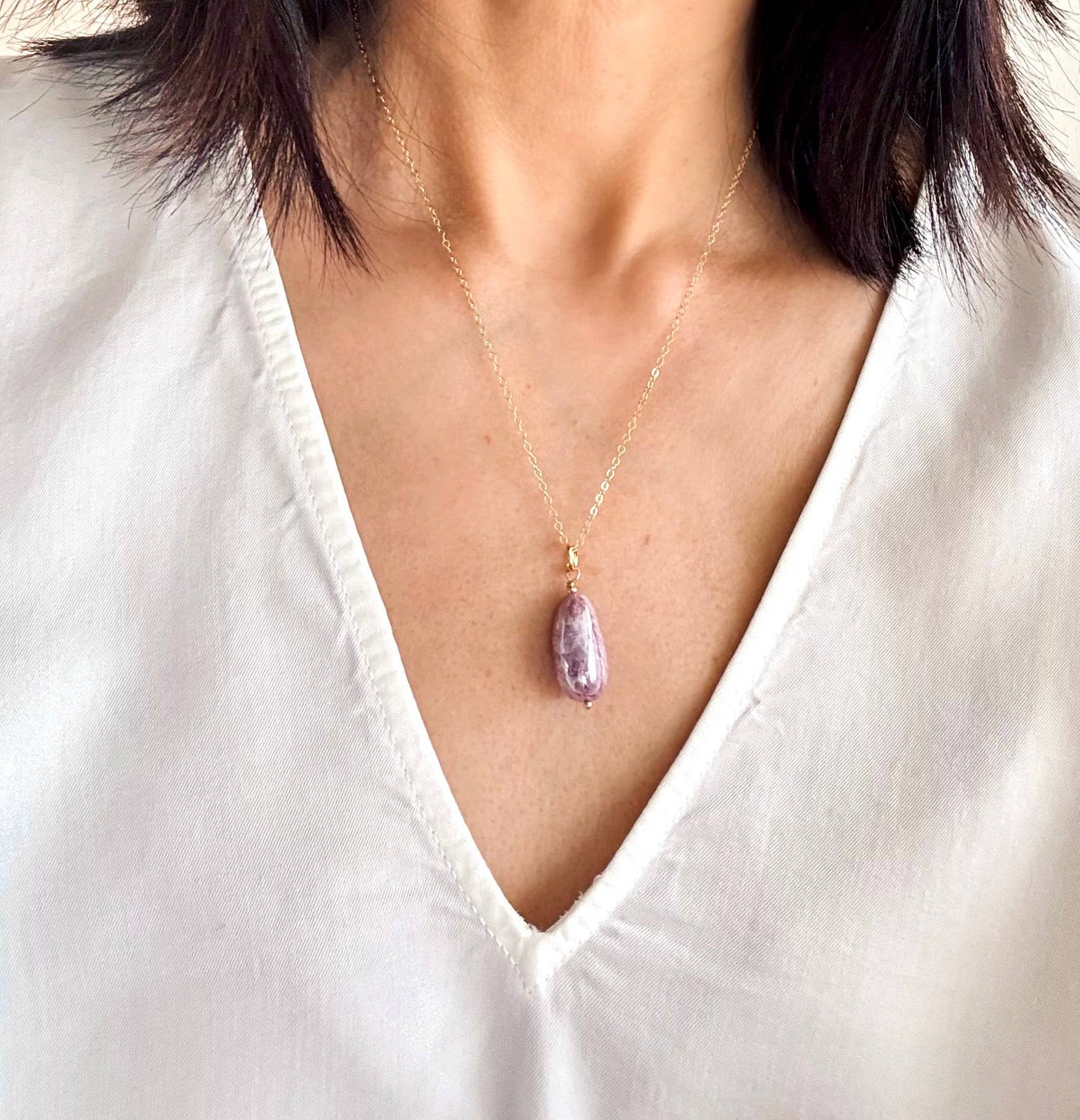 Ruby Mystic Quartz Necklace | Pendant Necklace